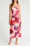 Natori Mizuki Midi Nightgown In Red