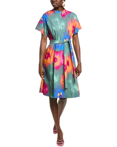 NATORI MULTI FLORAL MIDI DRESS