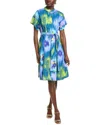 Natori Women's Multi Floral Mandarin-collar Shirt Dress