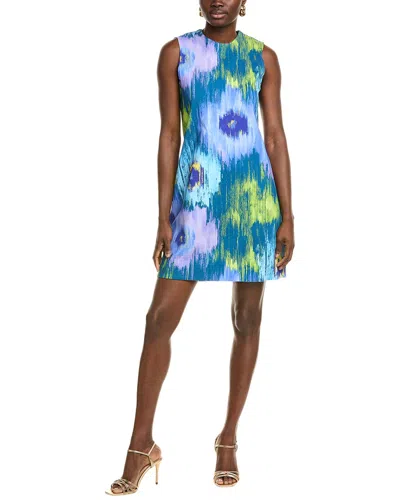 Natori Women's Multi Floral Mandarin-collar Shirt Dress In Blue