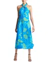 Natori Bloom Halterneck Dress In Blue