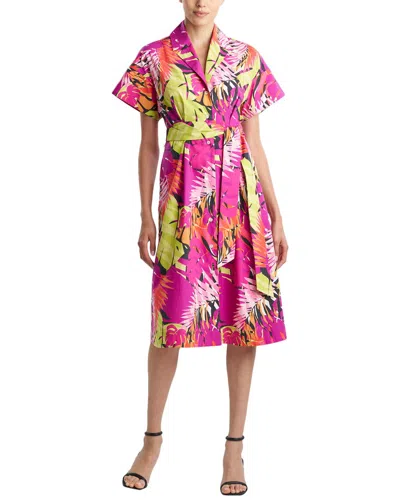 NATORI N NATORI PALMS POPLIN SHIRT DRESS