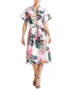 Natori N  Palms Poplin Shirtdress Shirt Dress In Black