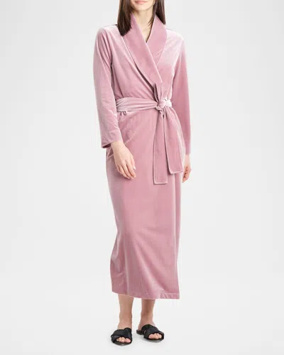 Natori Natalie Long Velvet Robe In Viola