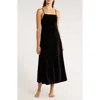 Natori Natalie Open Back Velvet Nightgown In Black