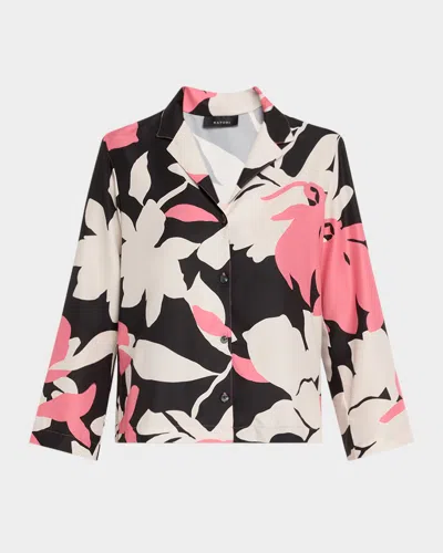 Natori Niwashi Floral-print Cropped Pajama Set In Multi