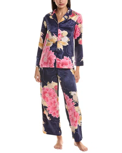 Natori Essential Notch Pajama Set In Blue