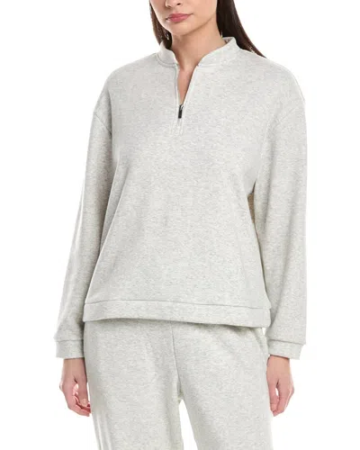 Natori Nova Cozy Brushed Knit Everywhere Zip-up Top In Gray