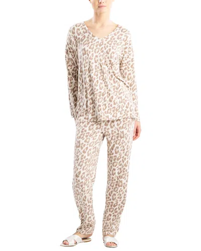 Natori Ombre Leopard Printed Oasis Pj Set In Neutral