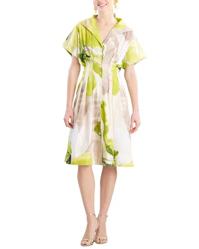 Natori Orchid Poplin Pleat Shirtdress In Multi