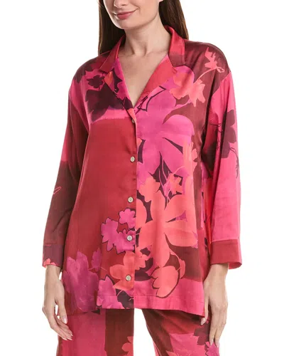 Natori Oversized Notch Shirt In Pink
