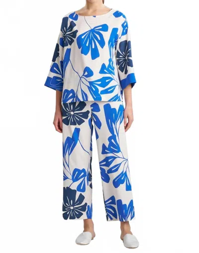 Natori Palma Pj Set In Blue In Multi