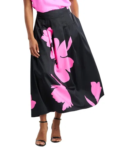 Natori Peony Chino Pleated Skirt In Black