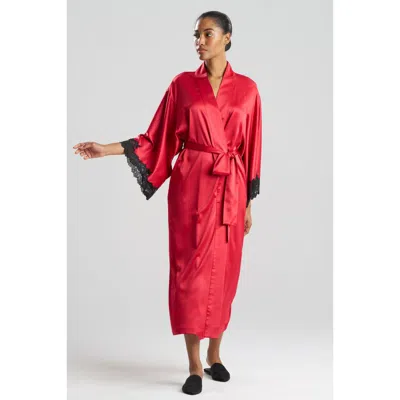 Natori Peony Glamour Robe In Red