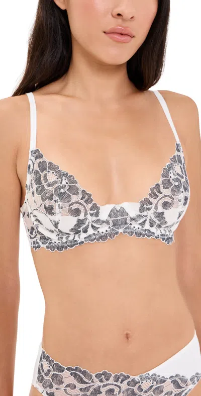 Natori Peony Unlined Underwire Bra Warm White/black