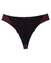 Natori Persuasion Stretch Lace Thong In Burgundy