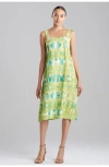 Natori Plaids Square Neck Sundress In Brown