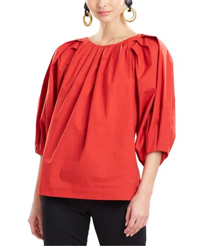 Natori Pleated Top In Red