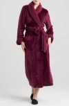 Natori Plush Robe In Burgundy