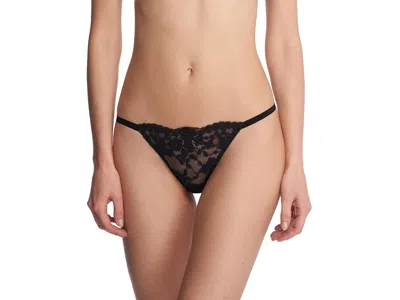 Natori Plush Romance String Thong In Black