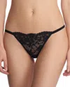 Natori Plush Romance String Thong In Black