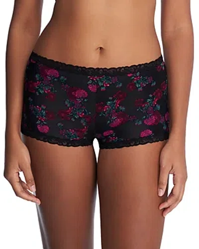 Natori Pure Luxe Boyshorts In Black Charm Print