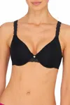Natori Pure Luxe Bra Womens Black Adjustable Strap Seamless Underwire Kfc229 In Black