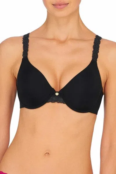 Natori Pure Luxe Bra Womens Black Adjustable Strap Seamless Underwire Kfc229