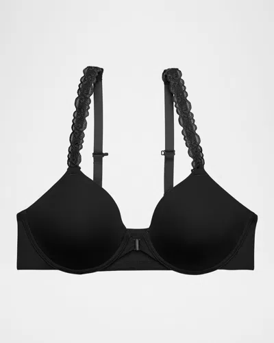 Natori Pure Luxe Convertible Front-closure Bra In Black