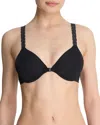 Natori Pure Luxe Convertible Front-closure Bra In Black