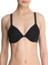 Natori Pure Luxe Covertible Front Close Underwire Bra In Black