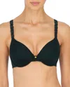 Natori Pure Luxe Custom Coverage Contour Underwire Bra In Black In Black