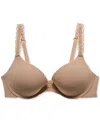 Natori Pure Luxe Molded Push-up Bra Women's 32b Cafe Stretch Underwired Jdm342 In Brown