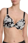 Natori Pure Luxe Plunge Underwire T-shirt Bra In Black
