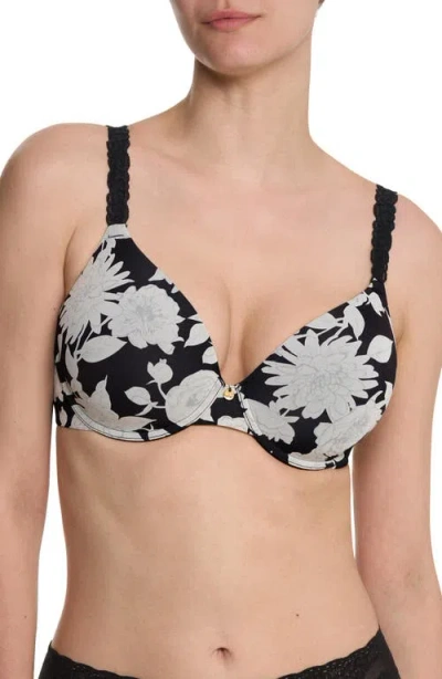 Natori Pure Luxe Plunge Underwire T-shirt Bra In Black