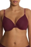 Natori Pure Luxe Underwire T-shirt Bra In Burgundy