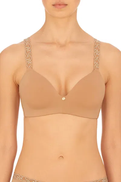 Natori Pure Luxe Wireless Contour Bra In Café