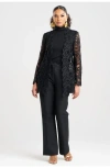 Natori Raffia Lace Blazer In Black