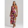Natori Rainforest Maxi Cover-up Halter Dress With Brass Ring In Multi