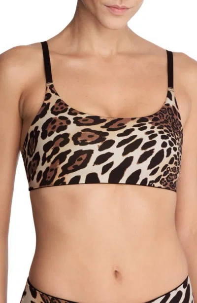 Natori Reversible Bikini Top In Luxe Leopard/black