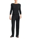 Natori Rib Essentials Long Sleeve Pajama Set In Black