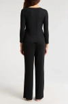 Natori Rib Essentials Long Sleeve Pajama Set In Black