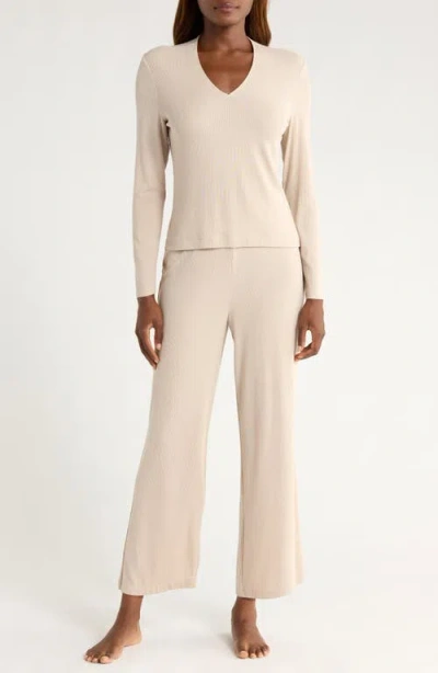 Natori Rib Essentials Pajamas In White