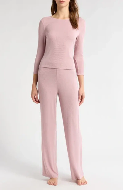 Natori Rib Essentials Pajamas In Rosebud