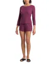 Natori Rib Essentials Short Pajama Set In Purple