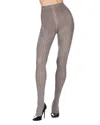 Natori Rib Knit Sweater Tights In Med Gray
