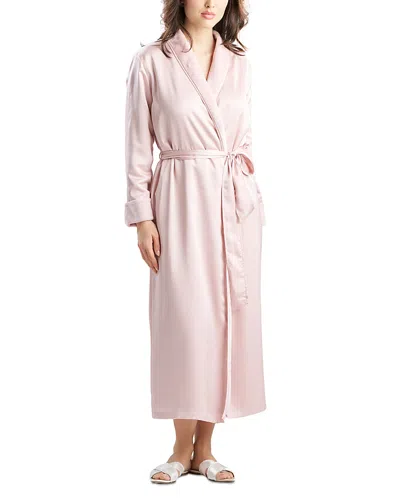 Natori Satin Plush Robe In Pink