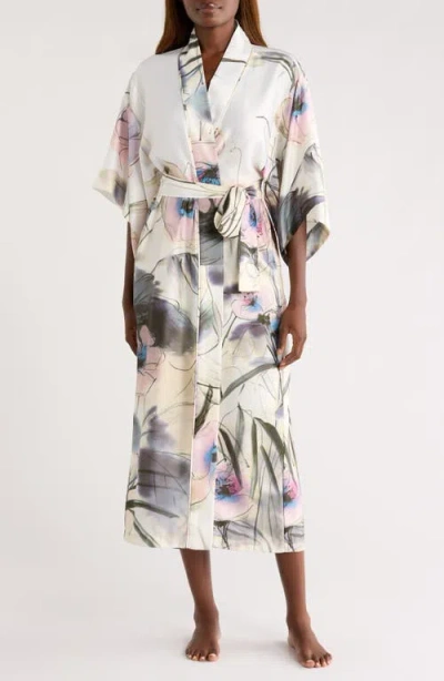 Natori Satin Robe In Multi