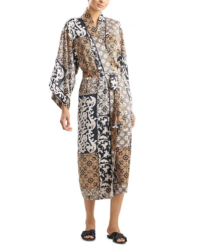Natori Tapestry Satin Robe In Neutral