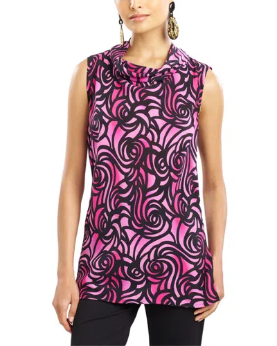 Natori Silk-blend Scroll Top In Pink